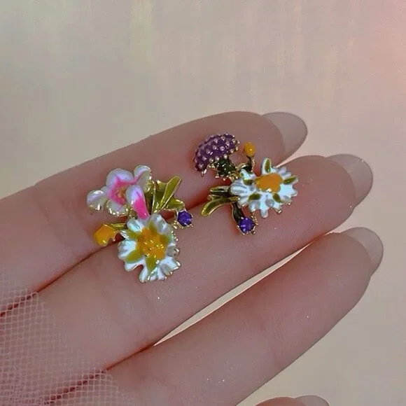 Sweet forest-style daisy flower earrings - Picture 1 of 6